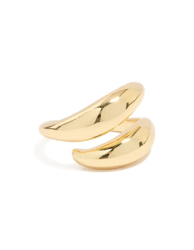 Gold Plated Double Layered Twist Ring sold by lovisa