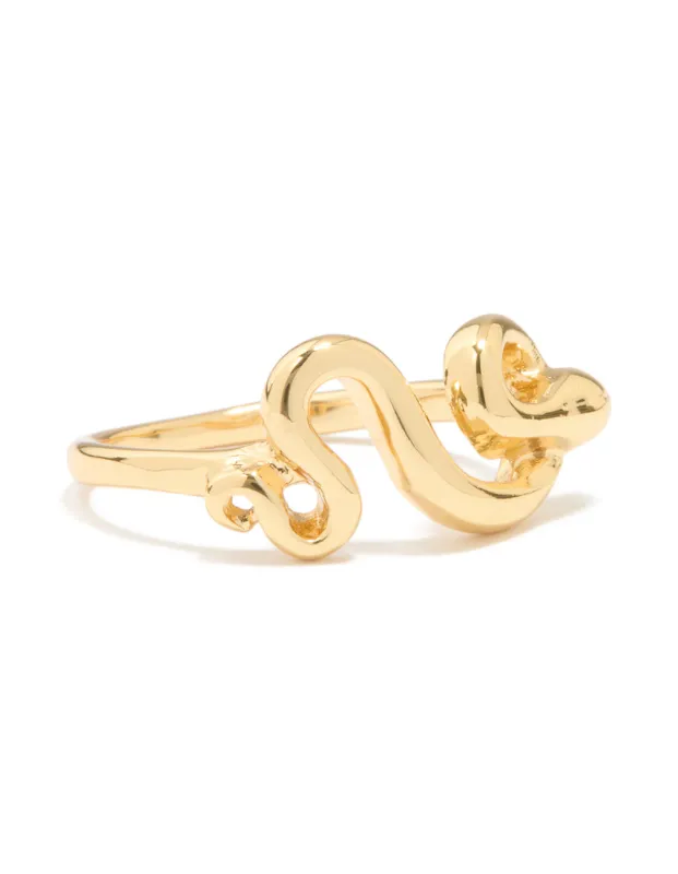 Gold Plated Swirl Loop Ring sold by lovisa
