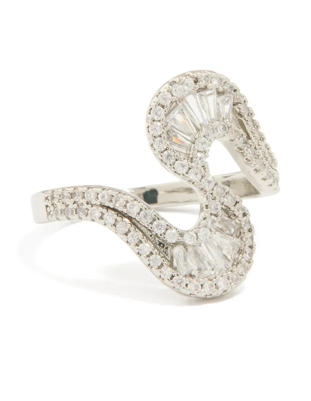Silver Cubic Zirconia Swivel Statement Ring sold by lovisa