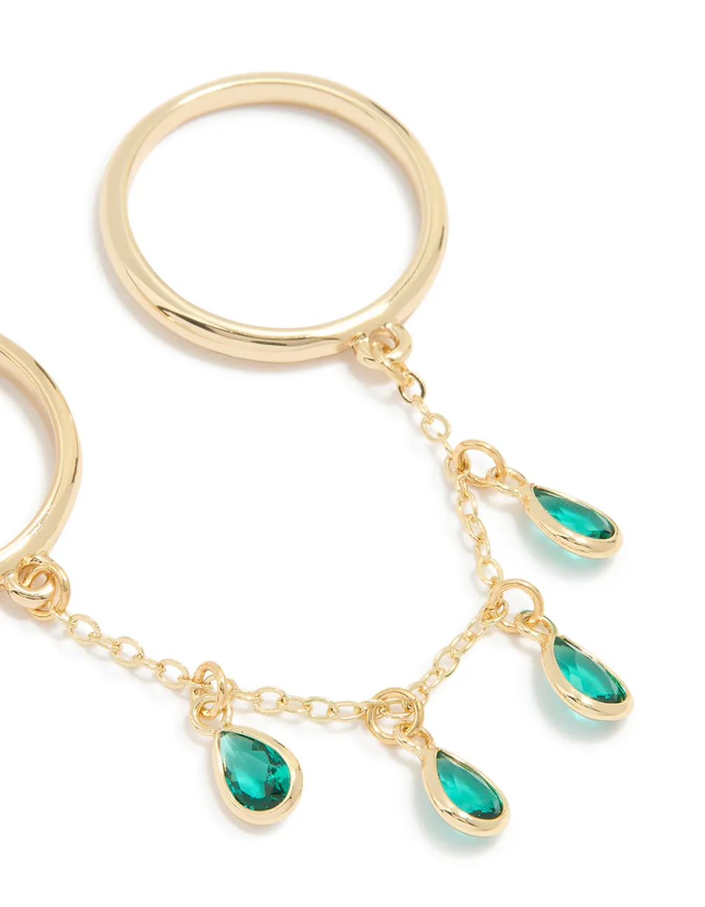 Gold Plated Emerald Cubic Zirconia Drop Ring sold by lovisa product image thumbnail 3