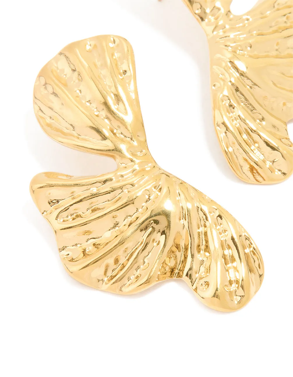 Waterproof Gold Plated Stainless Steel Molten Floral Stud Earrings sold by lovisa product image thumbnail 2