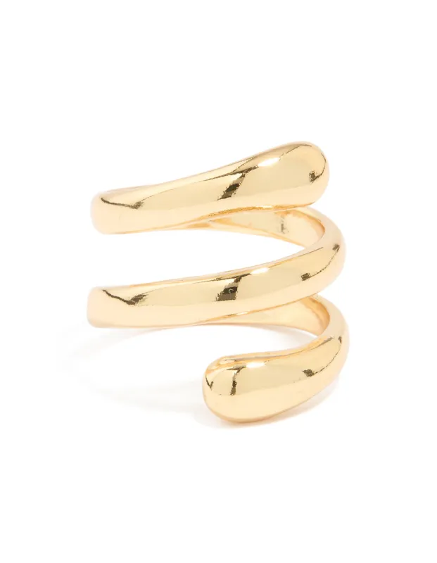 Gold Plated Triple Layer Twist Ring sold by lovisa