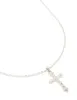 Silver Molten Cross Pendant Necklace sold by lovisa