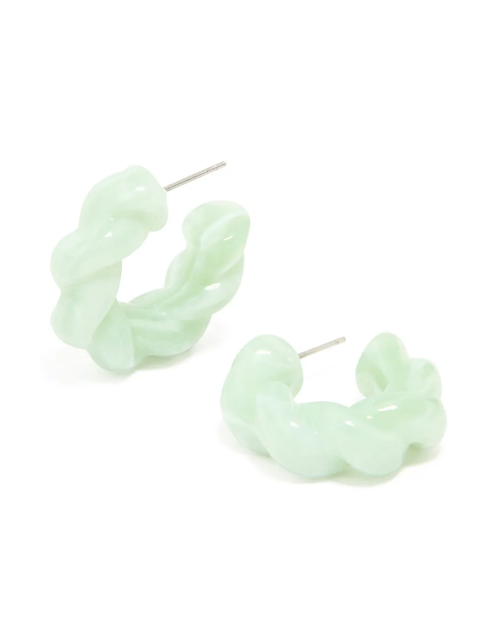 Green Acrylic Twist Bubble Hoop Earrings sold by lovisa