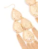 Gold Teardrop Tassel Drop Earrings sold by lovisa
