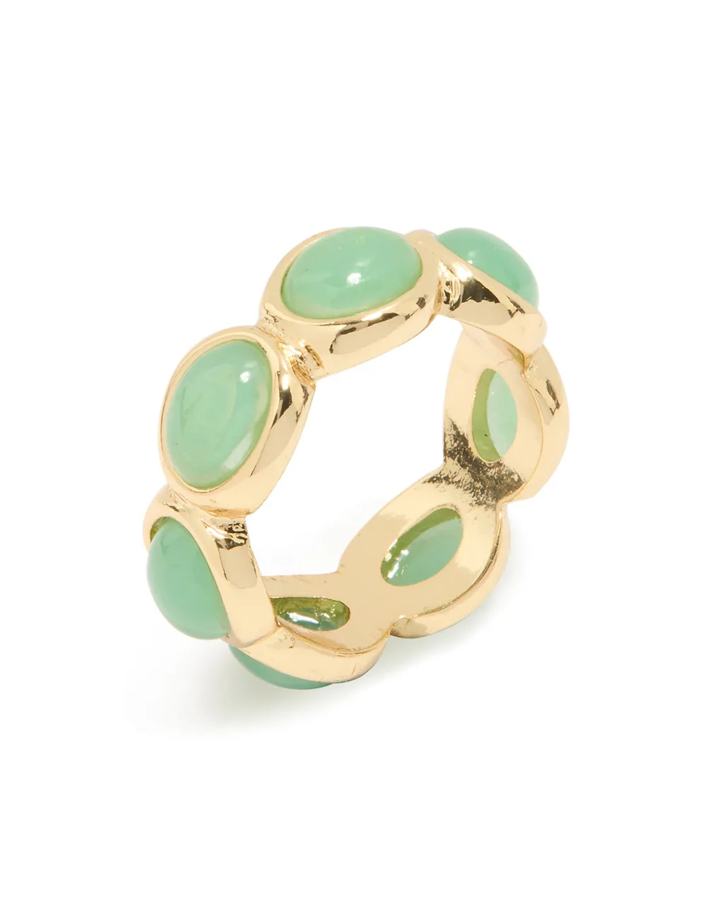 Gold Plated Green Semi Precious Stones Circle Ring sold by lovisa product image thumbnail 2
