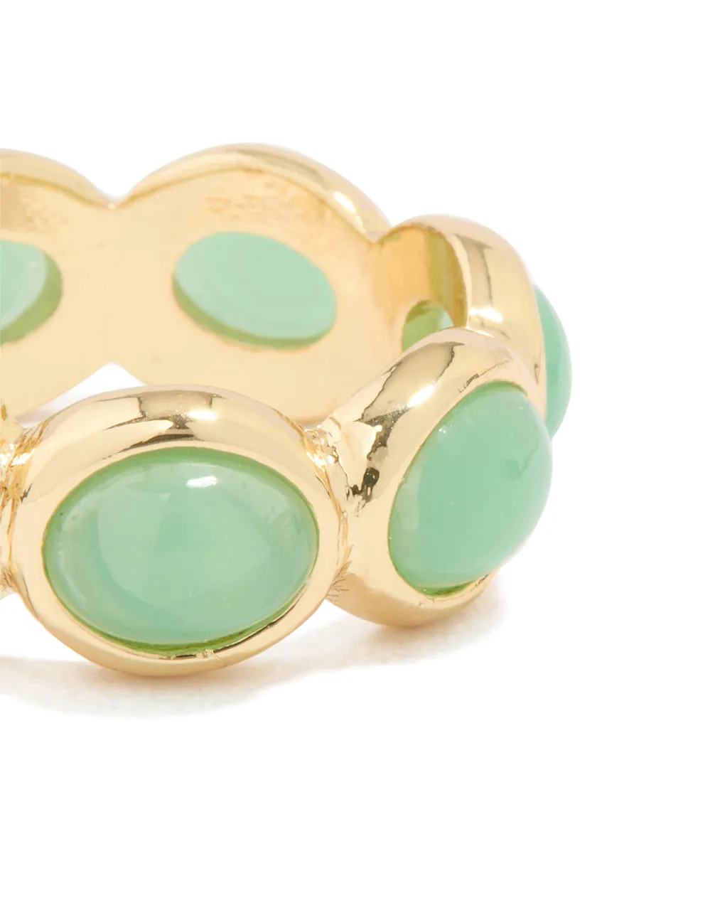 Gold Plated Green Semi Precious Stones Circle Ring sold by lovisa product image thumbnail 3