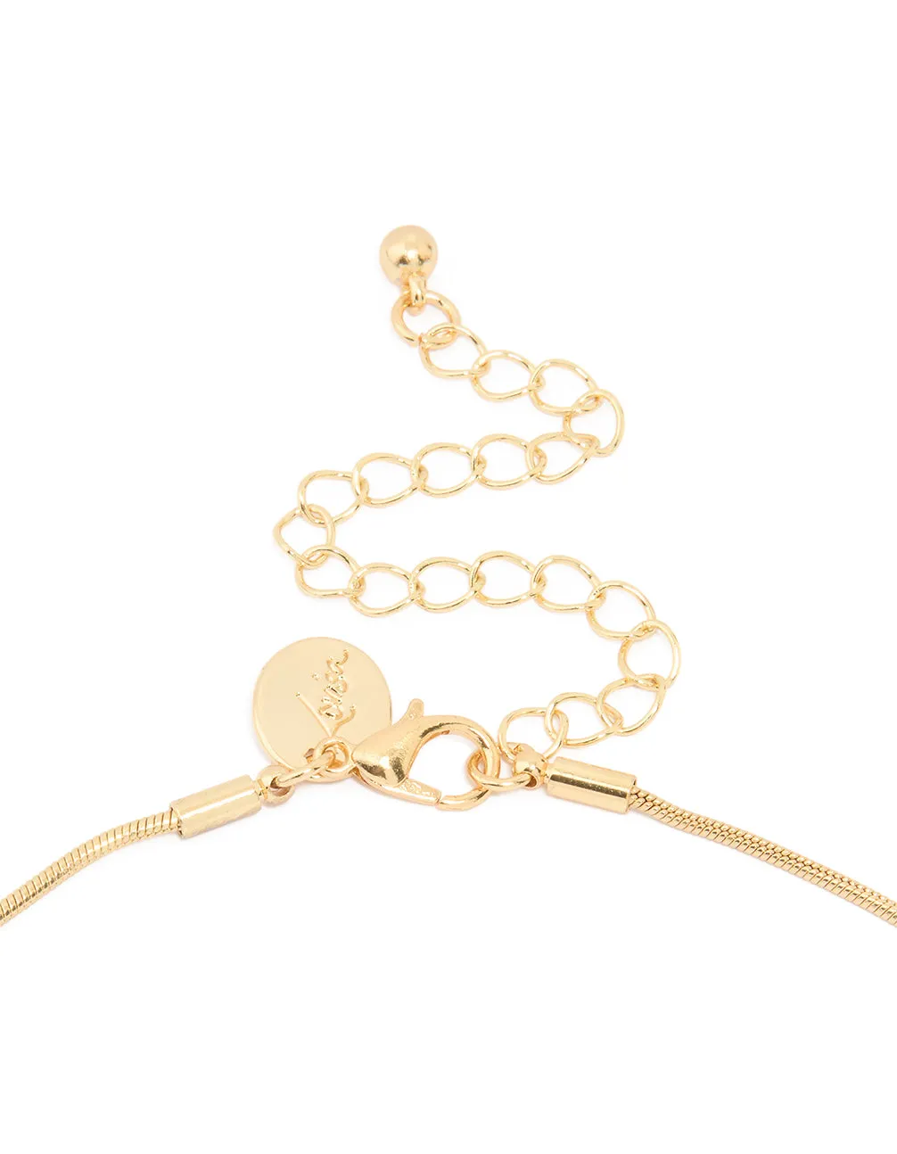 Gold Plated Snake Chain Small Oval Pendant Necklace sold by lovisa product image thumbnail 3