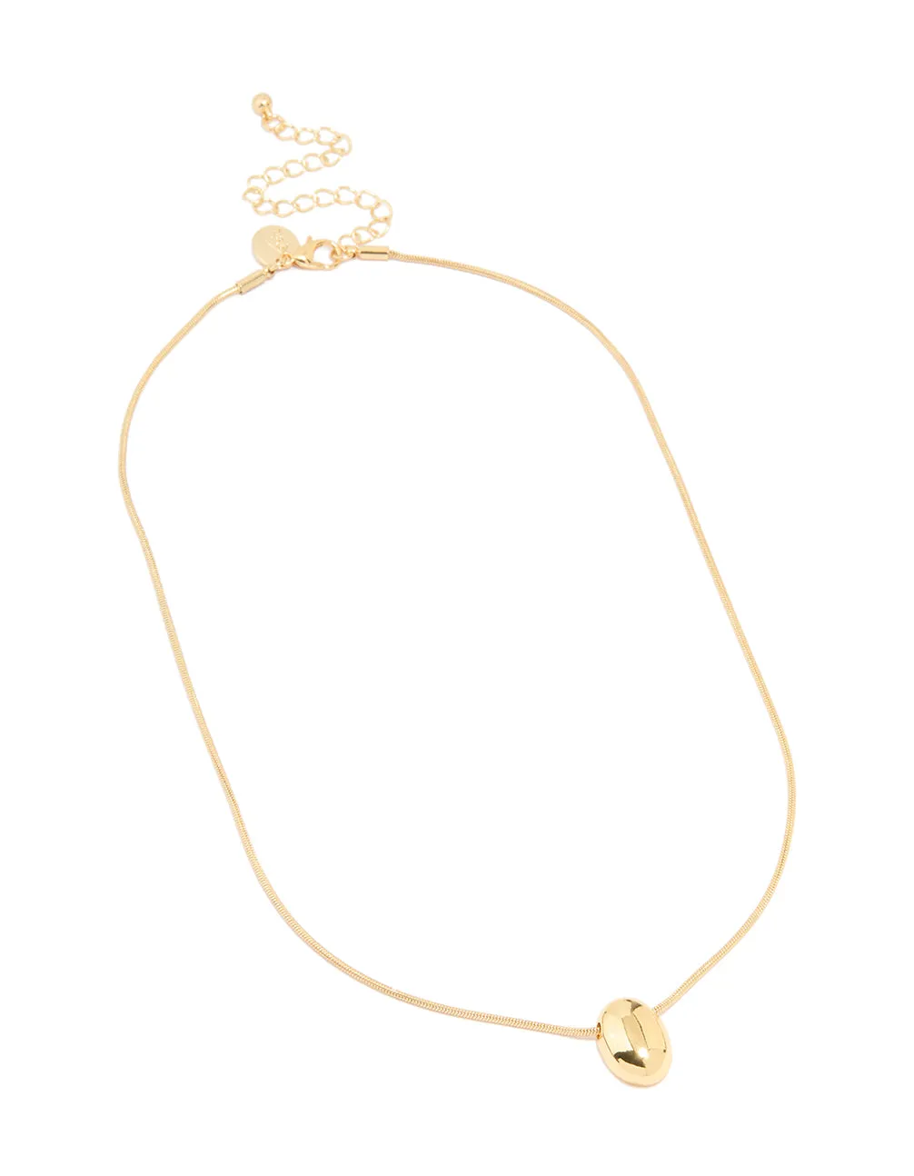 Gold Plated Snake Chain Small Oval Pendant Necklace sold by lovisa product image thumbnail 2