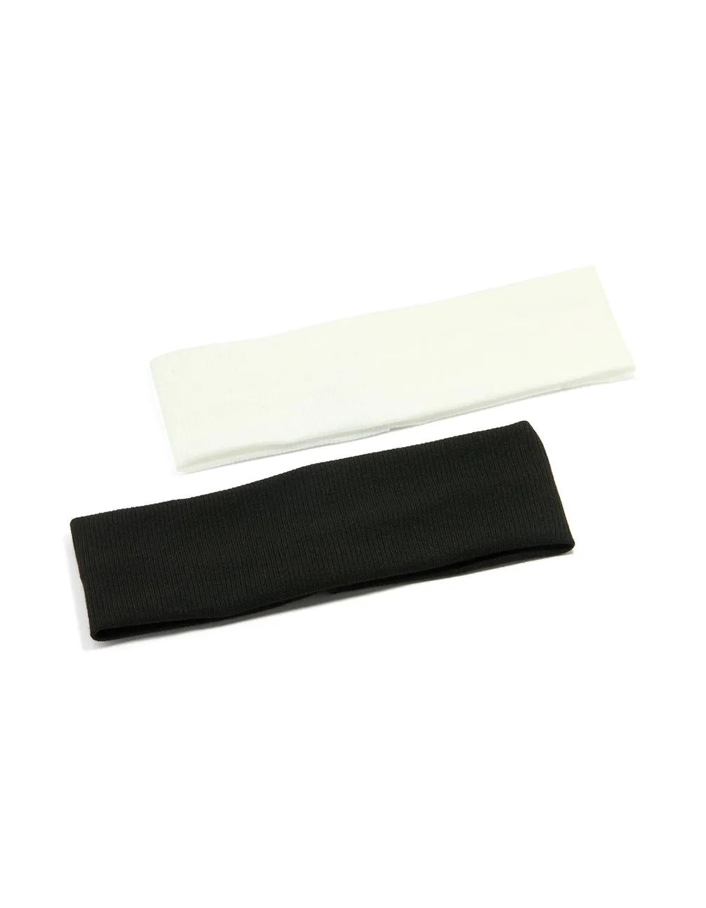 White & Black Ribbed Fabric Stretch Headbands 2-Pack sold by lovisa