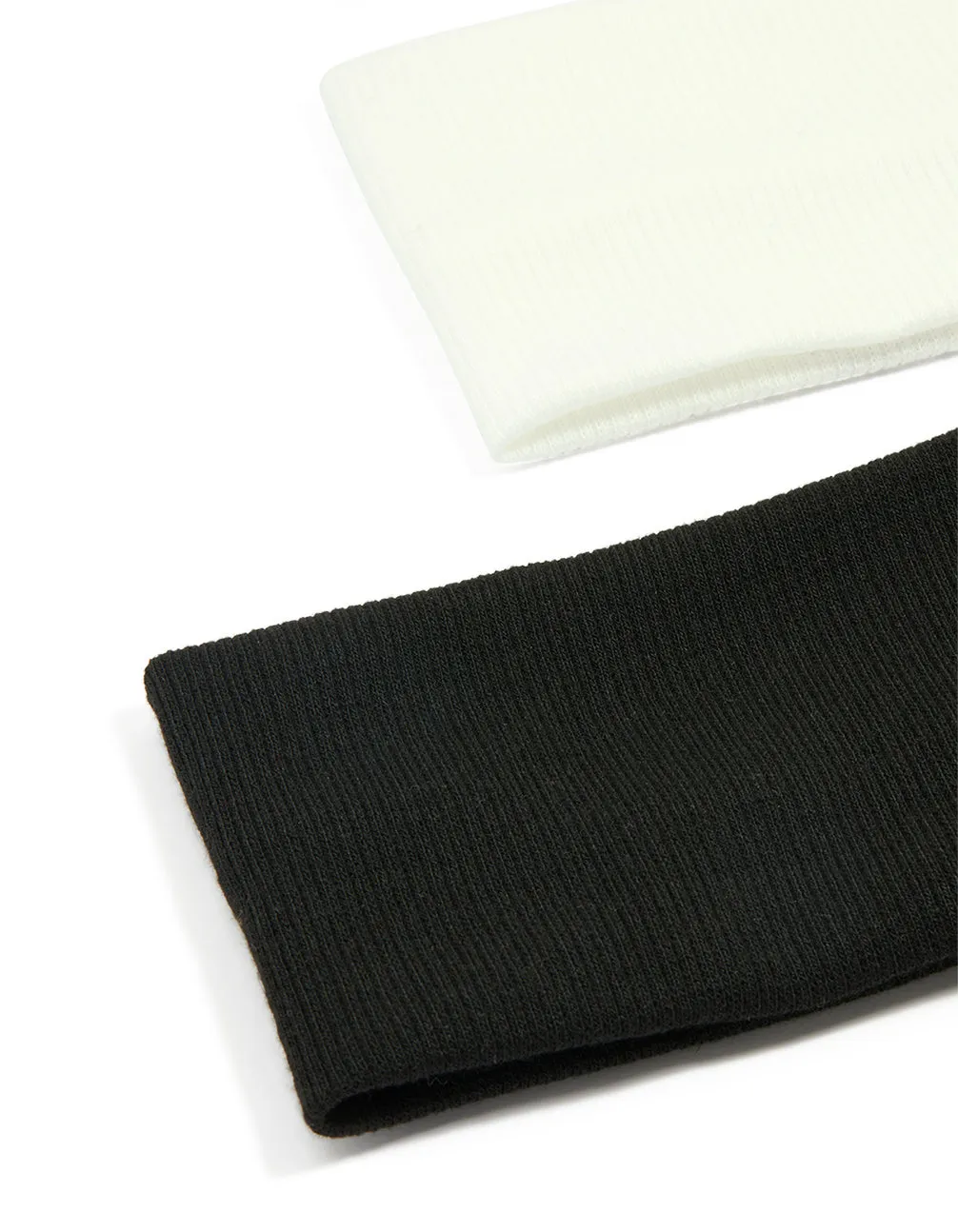 White & Black Ribbed Fabric Stretch Headbands 2-Pack sold by lovisa product image thumbnail 2