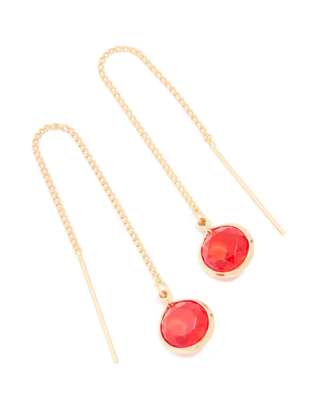 Gold Diamante Chain Drop Earrings sold by lovisa