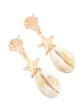 Gold Shell Star Drop Earrings sold by lovisa