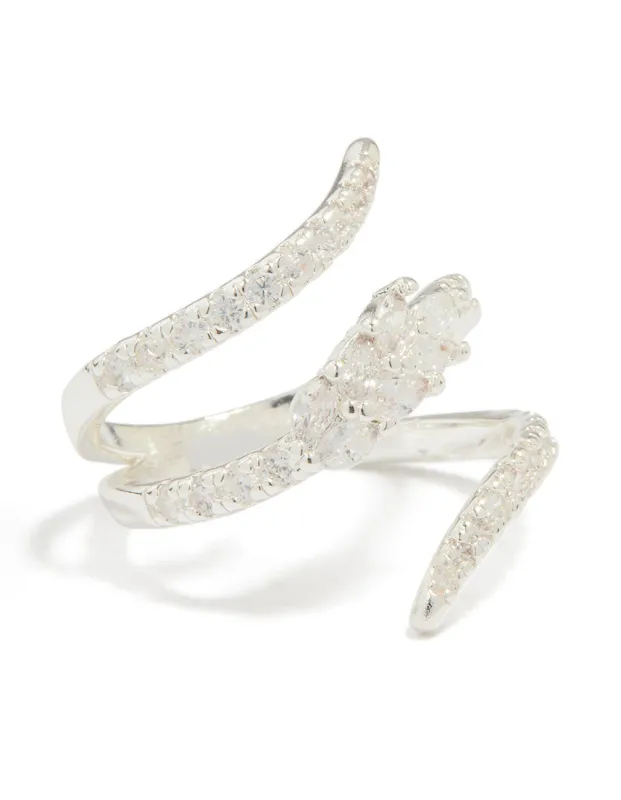 Silver Plated Cubic Zirconia Wrap Around Ring sold by lovisa