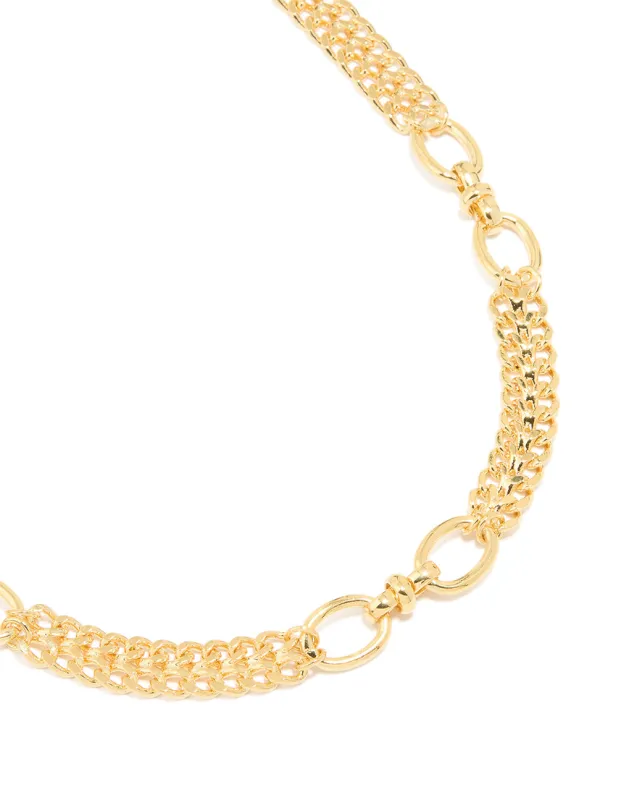 Gold Plated Chunky Oval Curb Link Necklace sold by lovisa
