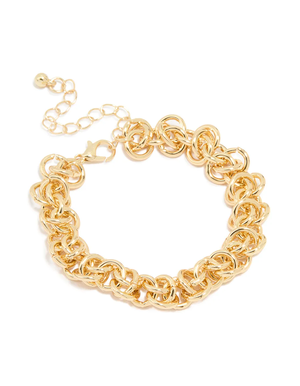 Gold Plated Chunky Interwoven Link Bracelet sold by lovisa