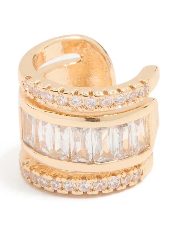Gold Diamante Long Ear Cuff sold by lovisa