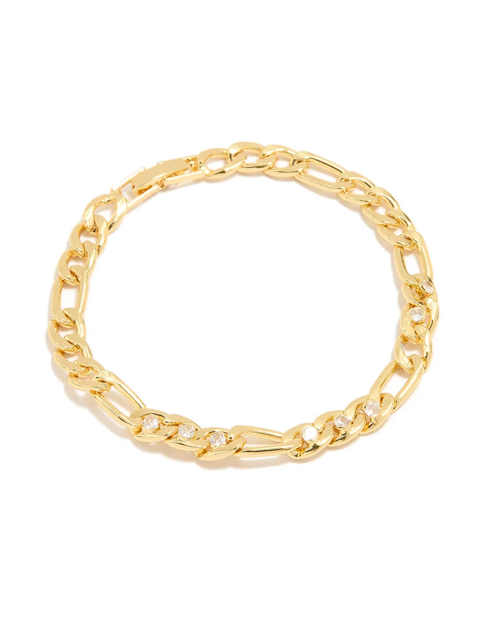 Gold Cubic Zirconia Large Chain Bracelet sold by lovisa