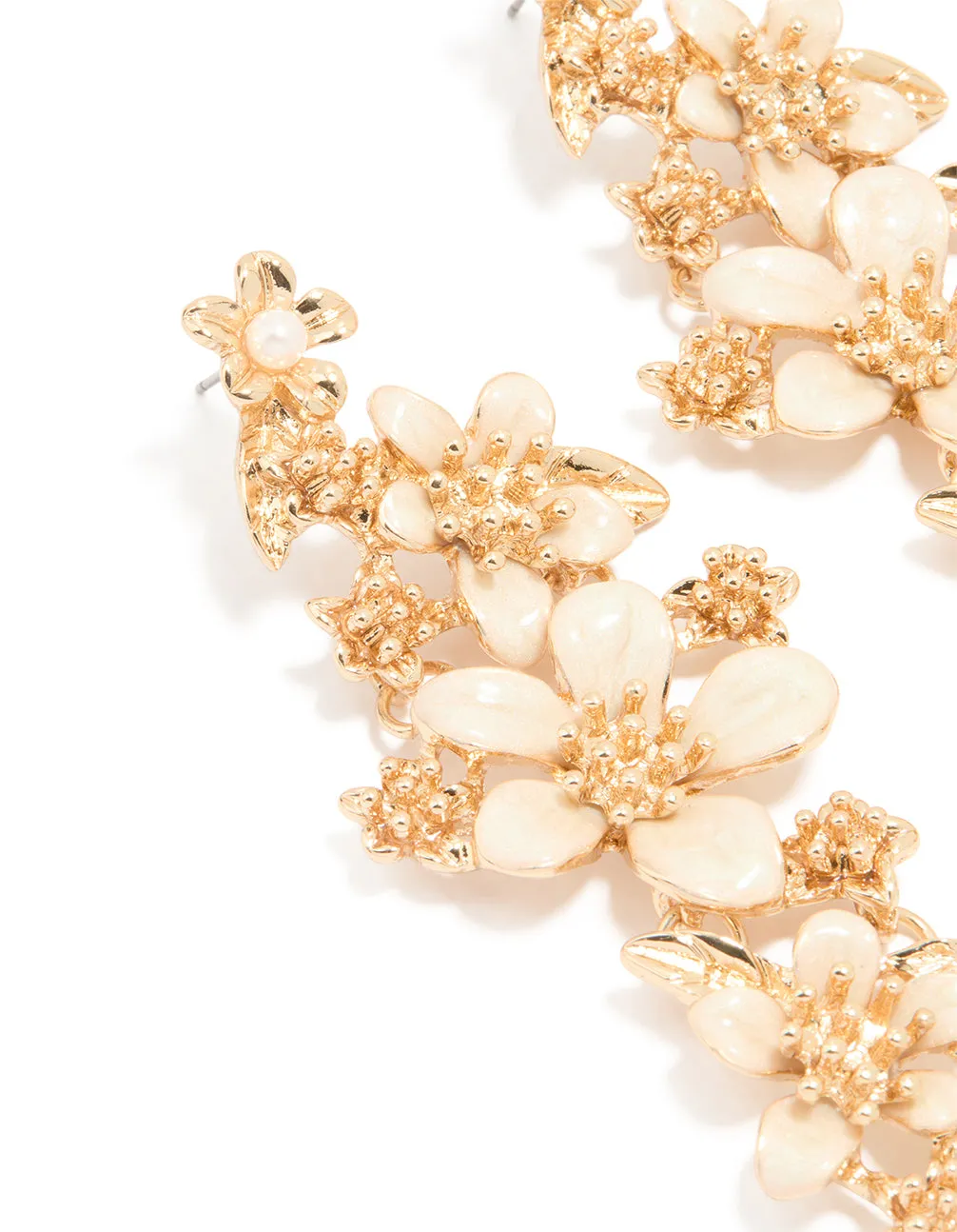 Gold Enamel Flower Drop Earrings sold by lovisa product image thumbnail 2