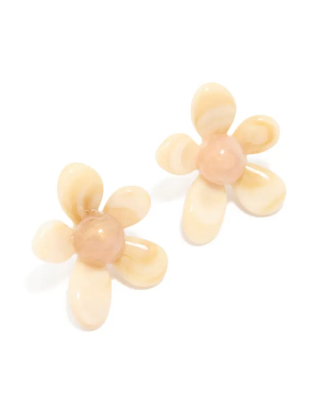 Acrylic Flower Stud Earrings sold by lovisa