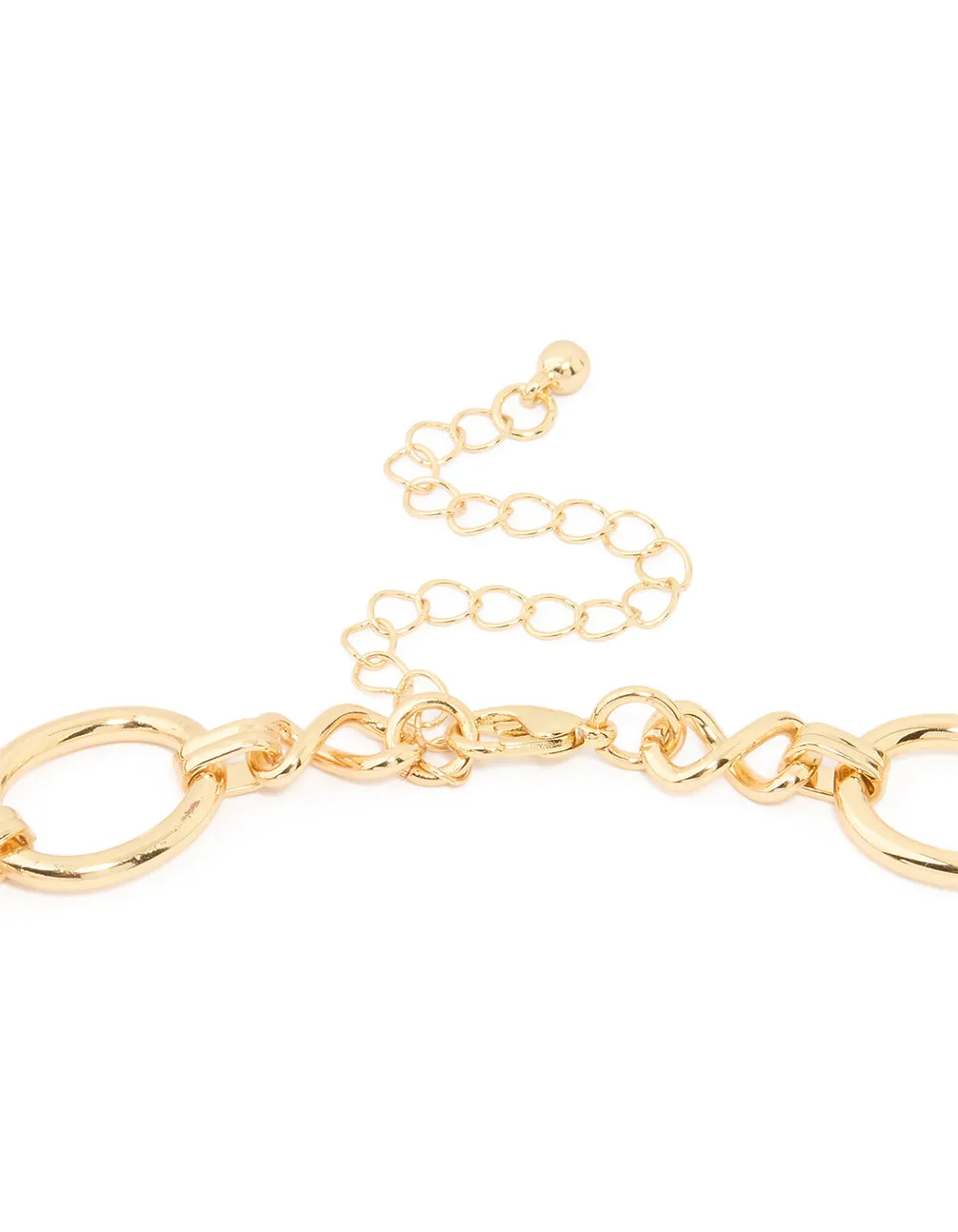 Gold Plated Oval Link Hammered Large Y-Necklace sold by lovisa product image thumbnail 3