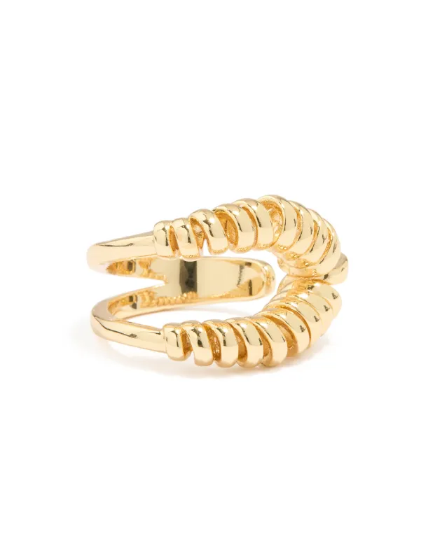 Gold Plated Coil Statement Ring sold by lovisa