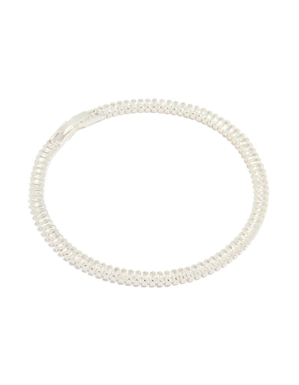 Silver Baguette Cubic Zirconia Tennis Bracelet sold by lovisa