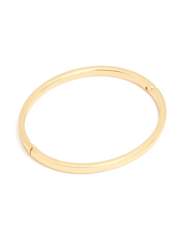 Gold Simple Hinged Bangle sold by lovisa