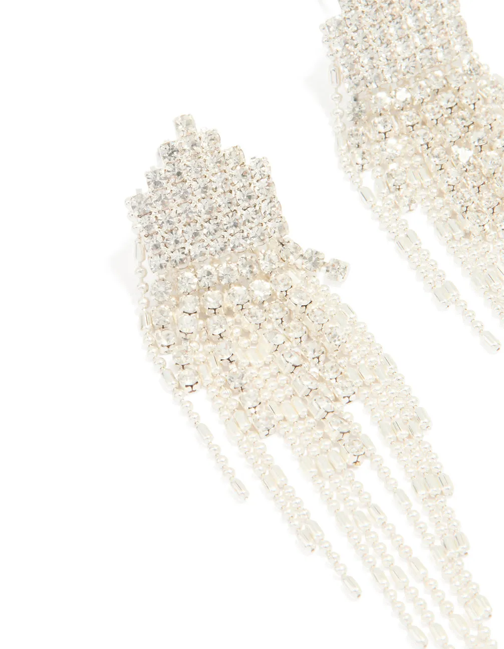 Silver Diamante Dainty Chain Earrings sold by lovisa product image thumbnail 2