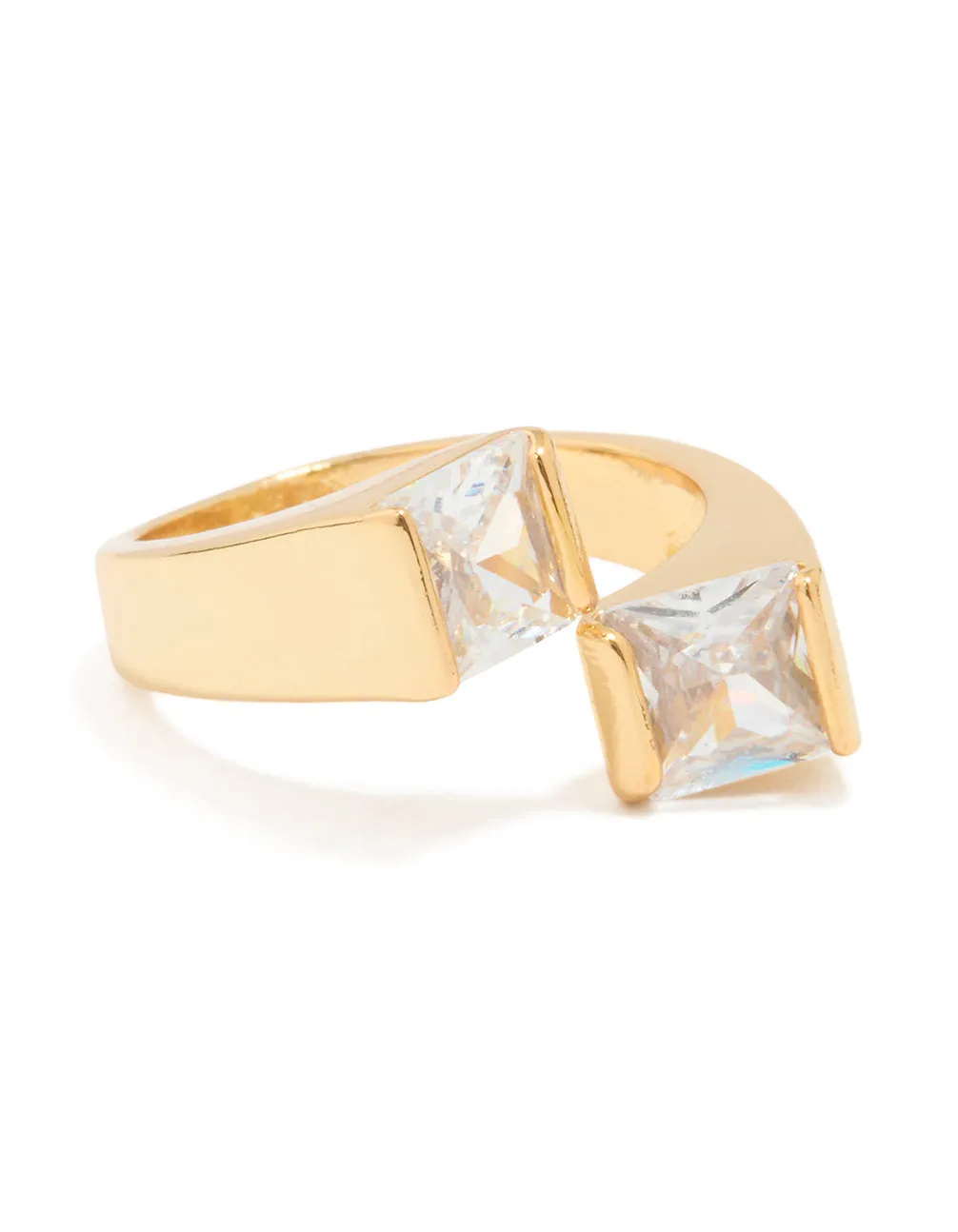 Gold Plated Cubic Zirconia Square Ring sold by lovisa