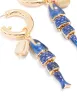 Gold Blue Fish Charm Hoop Earrings sold by lovisa
