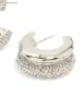Silver Diamante Ribbed Double Hoop Earrings sold by lovisa