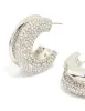 Silver Diamante Ribbed Double Hoop Earrings sold by lovisa