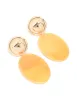 Gold Round & Oval Orange Acrylic Drop Earrings sold by lovisa