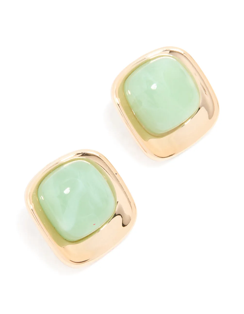Gold Green Marble Centre Stud Earrings sold by lovisa