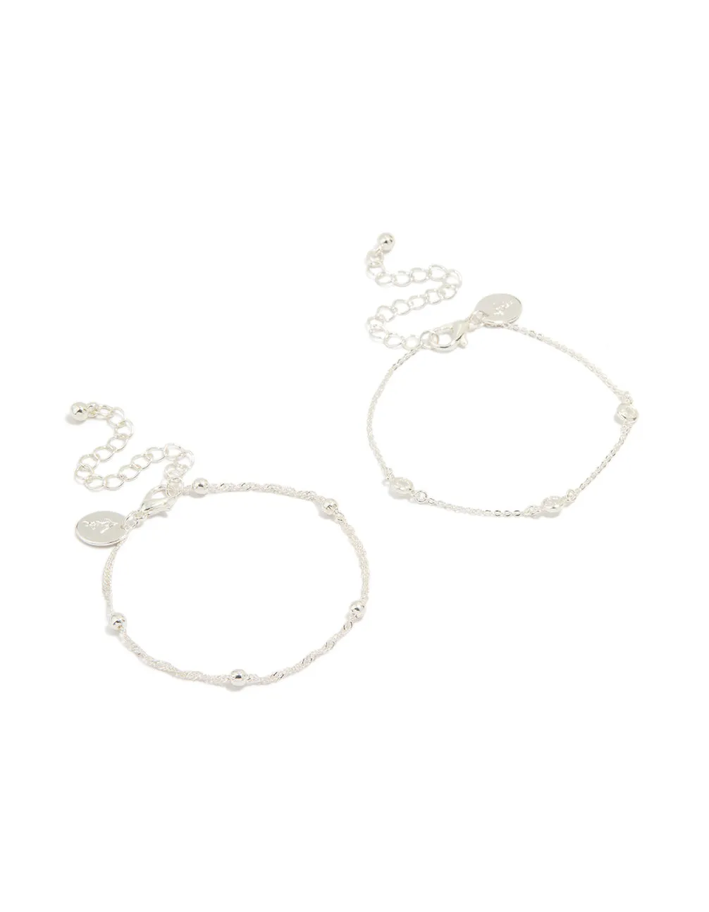 Silver Diamante & Ball Chain Watch 2-Pack Bracelet sold by lovisa