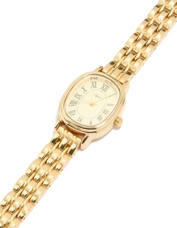Gold Oval Face Watch sold by lovisa