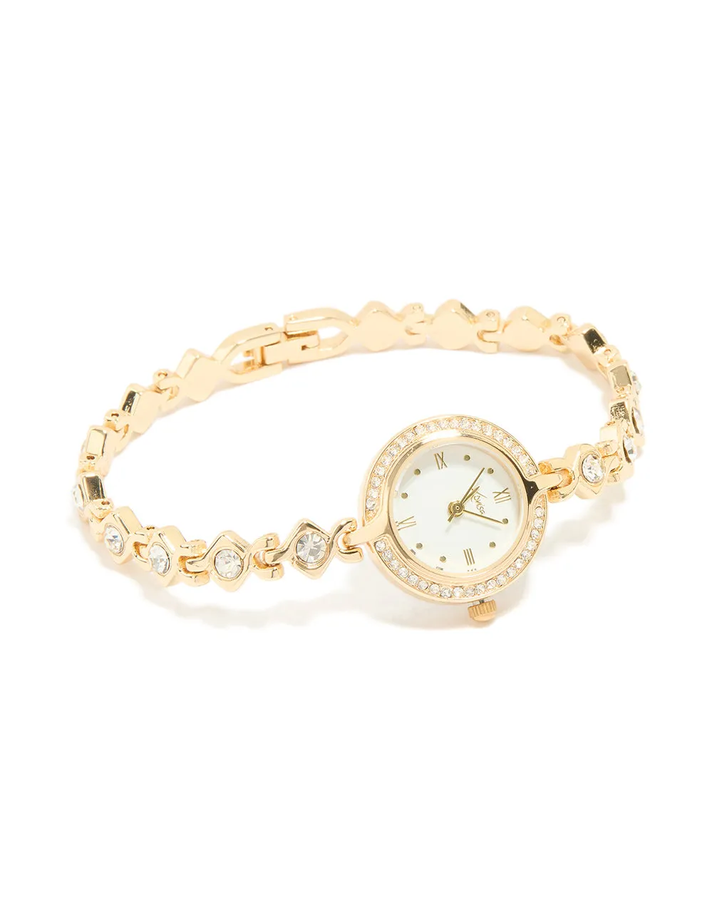 Gold Diamante Dainty Round Watch sold by lovisa product image thumbnail 3