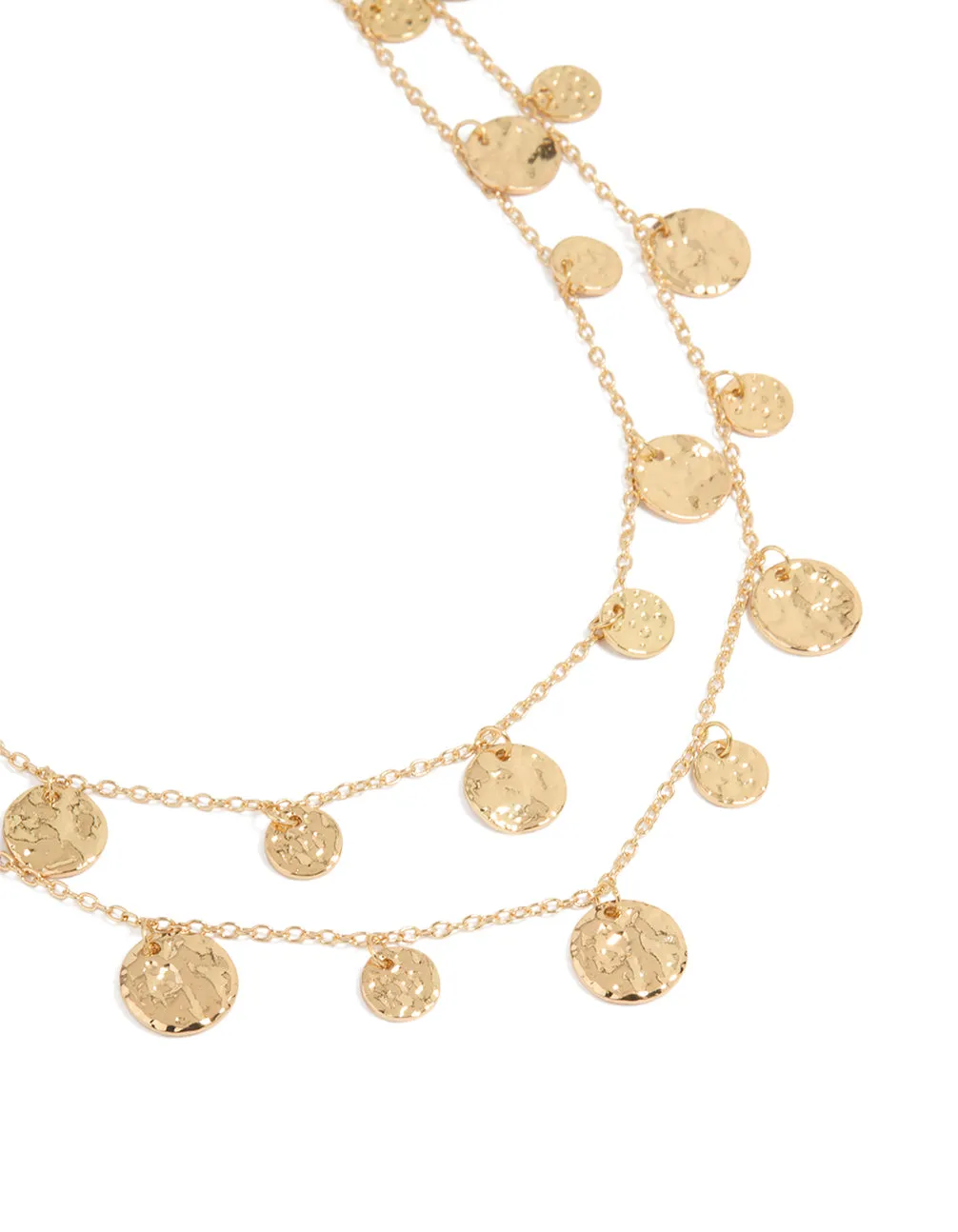 Gold Mini Organic Disc Layered Necklace sold by lovisa