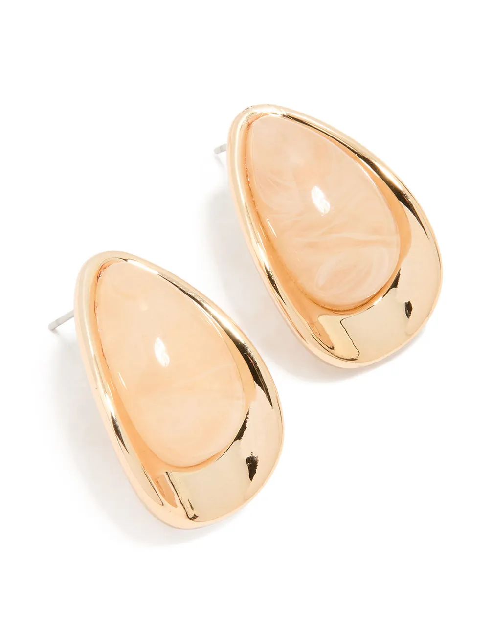 Gold Pink Beaded Pear Stud Earrings sold by lovisa