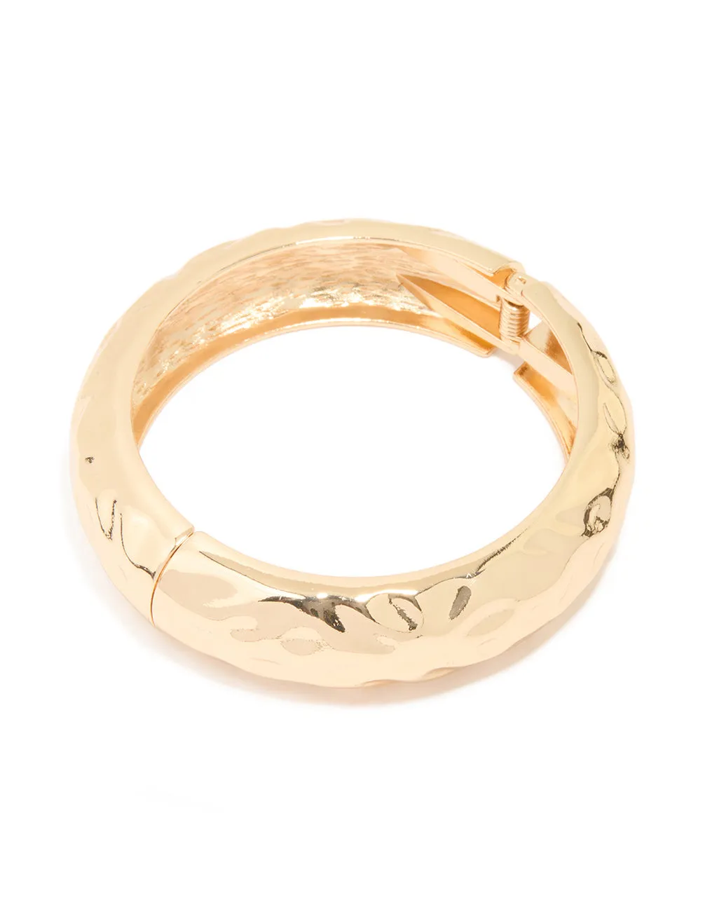 Gold Hammered Classic Bangle sold by lovisa
