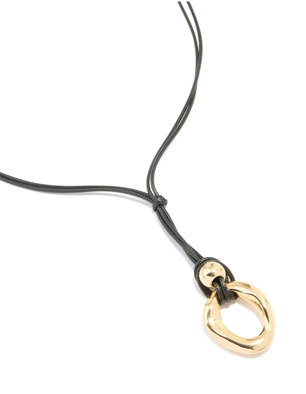 Gold Organic Pendant Black Cord Necklace sold by lovisa