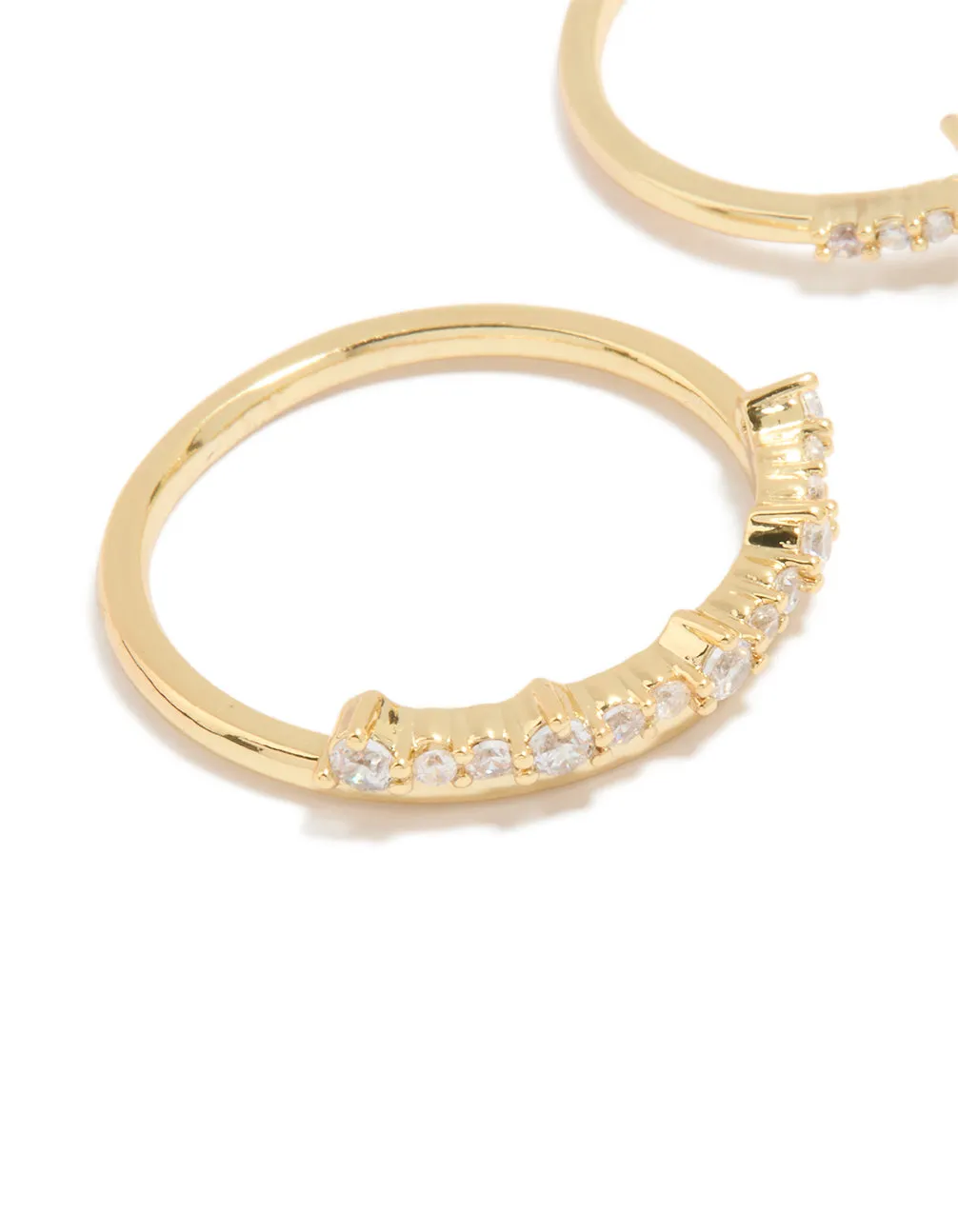 Gold Plated Cubic Zirconia Butterfly & Pointed Rings 3-Pack sold by lovisa product image thumbnail 2