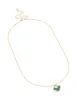 Gold Lovely Green Flower Petal Necklace sold by lovisa