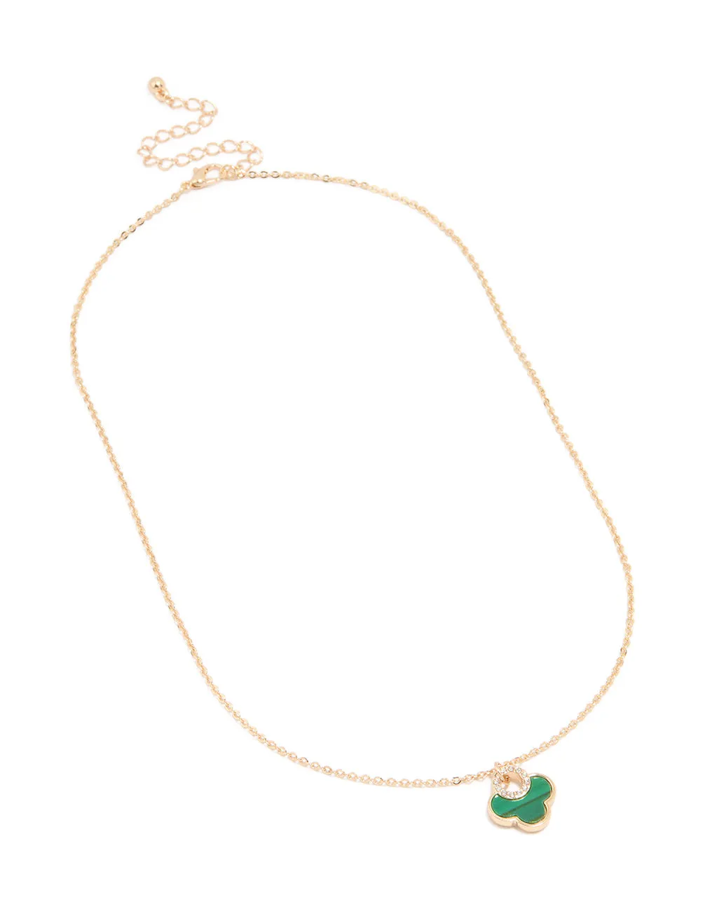 Gold Lovely Green Flower Petal Necklace sold by lovisa product image thumbnail 2