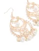 Rose Gold Pearl Diamante Cut Out Patterned Drop Earrings sold by lovisa