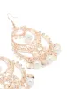 Rose Gold Pearl Diamante Cut Out Patterned Drop Earrings sold by lovisa