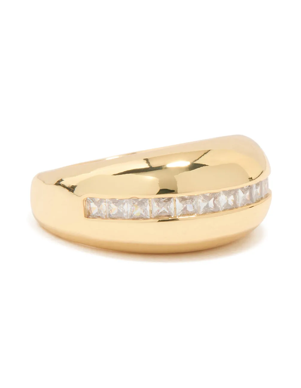 Gold Plated Cubic Zirconia Embellished Line Ring sold by lovisa