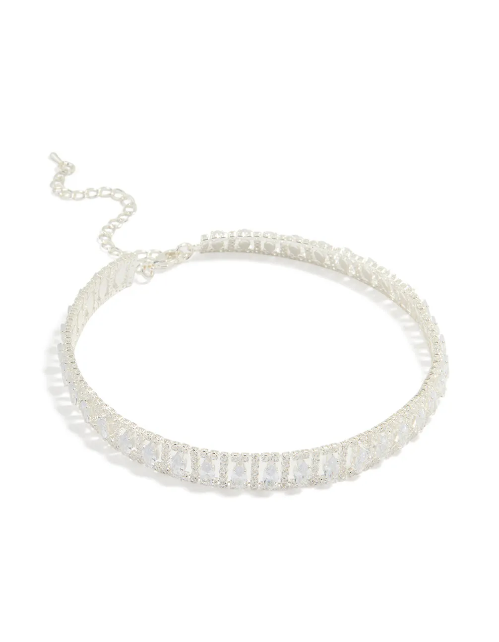 Silver Cubic Zirconia Choker Necklace sold by lovisa