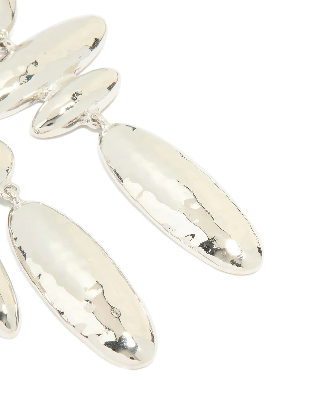 Silver Matte Hammered Oval Drop Earrings sold by lovisa product image thumbnail 3